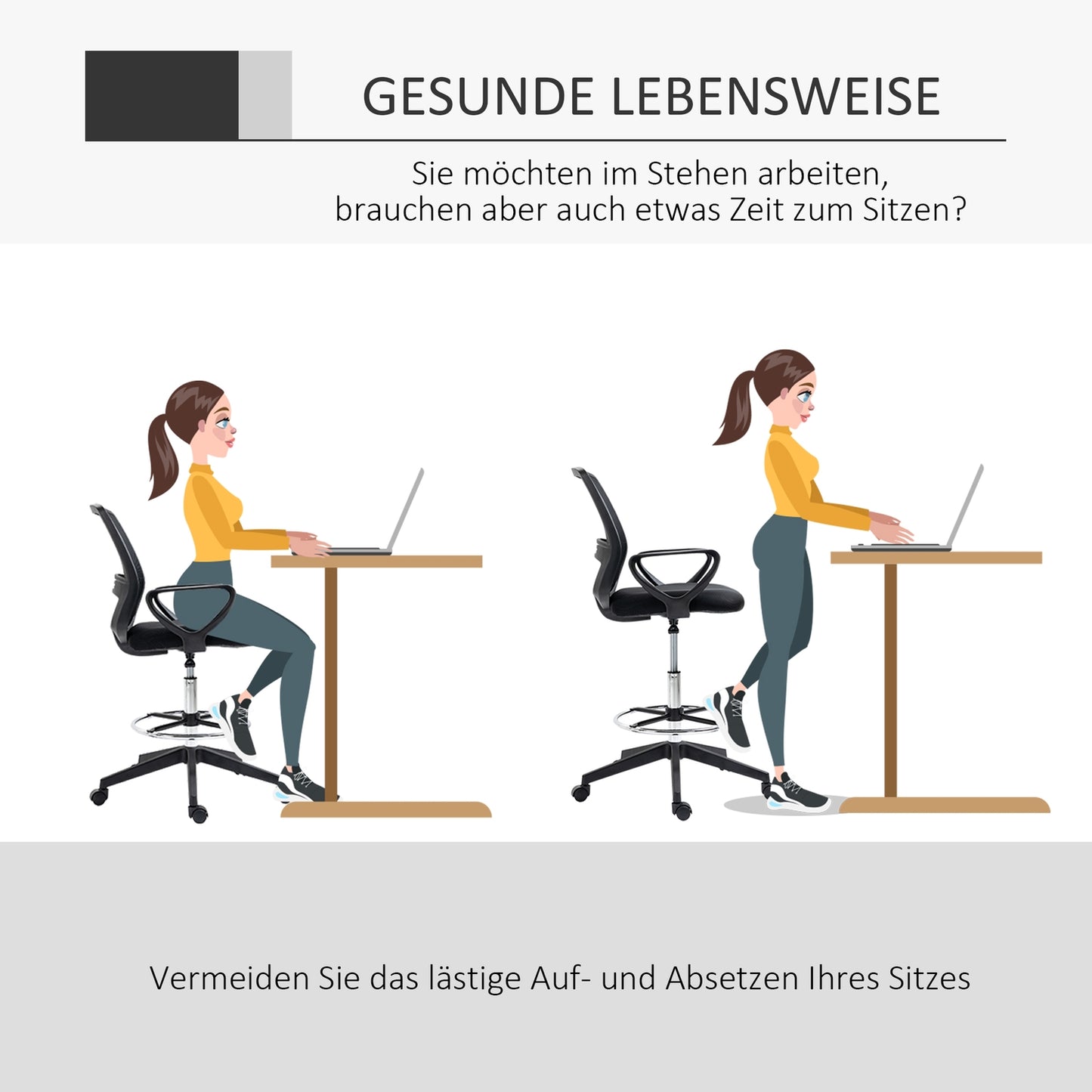 Ergonomic swivel office chair, height adjustable with footrest