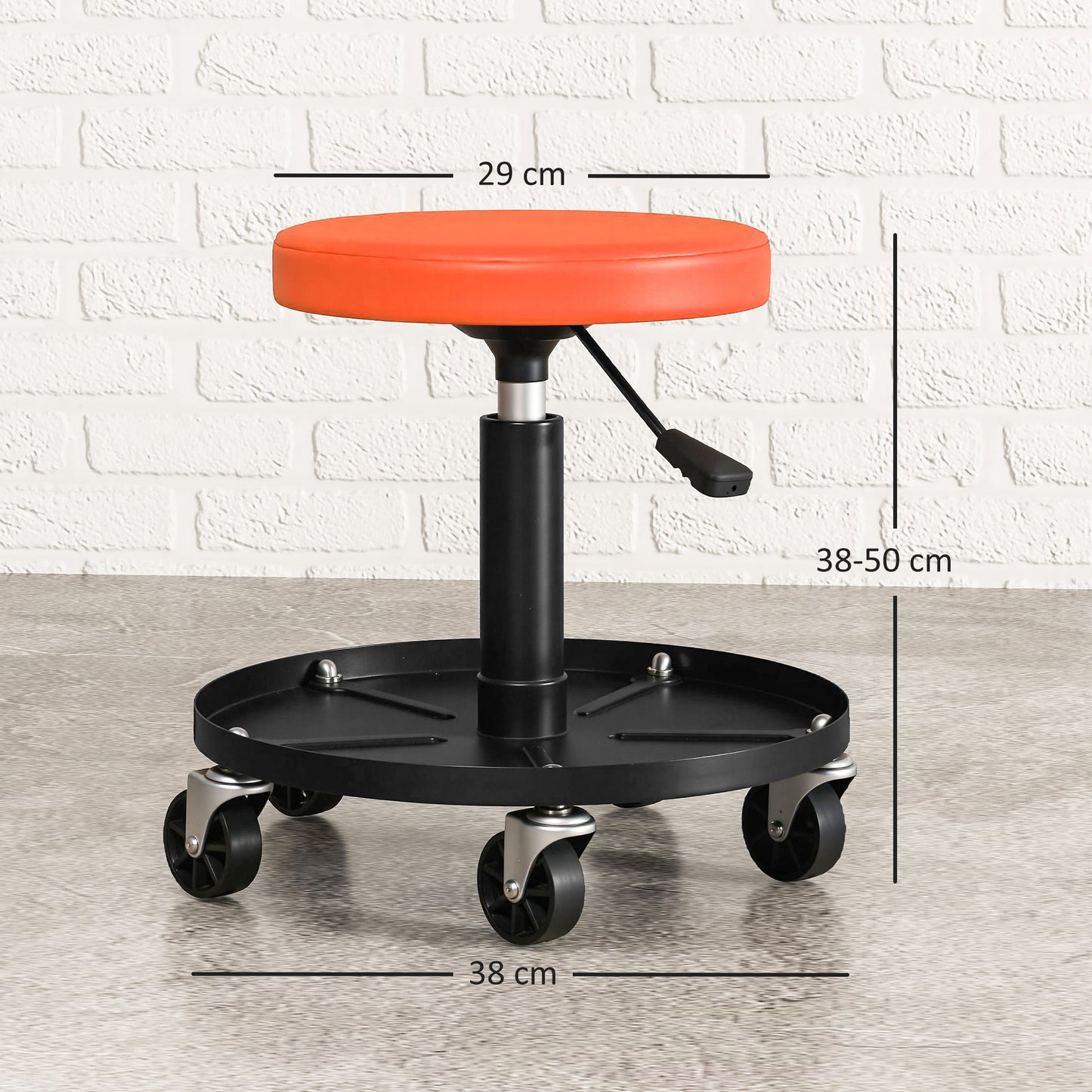 Rolling Workshop Stool, Adjustable Height, 135 kg Capacity