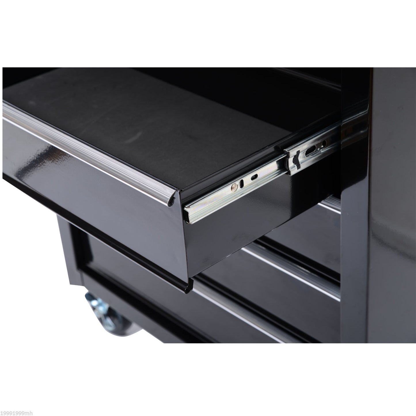 Lockable black tool trolley with 5 drawers & handle