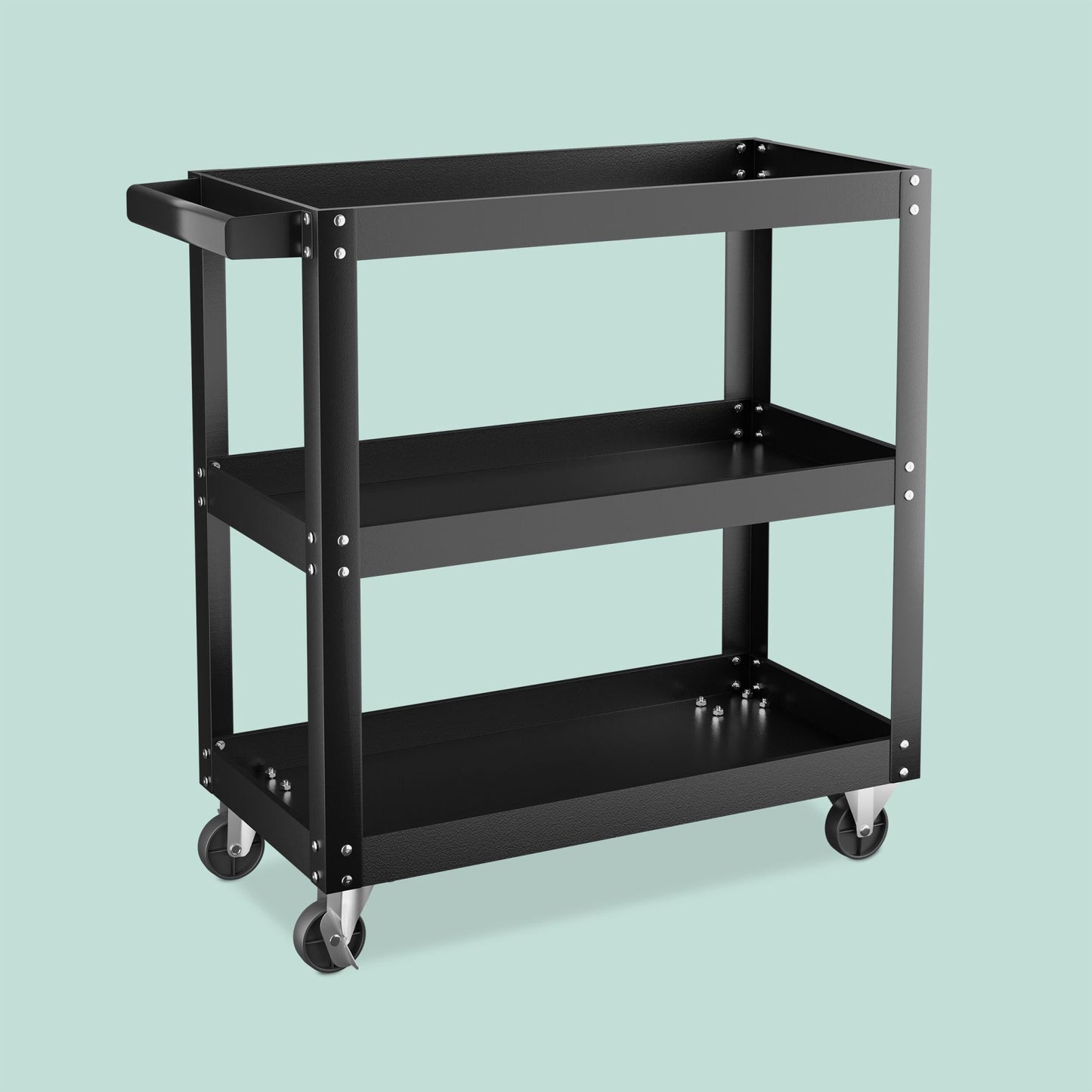 Workshop trolley with 3 shelves