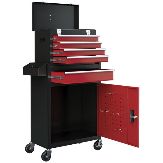 Mobile workshop trolley in steel, 5 drawers, Lockable, 130 kg load