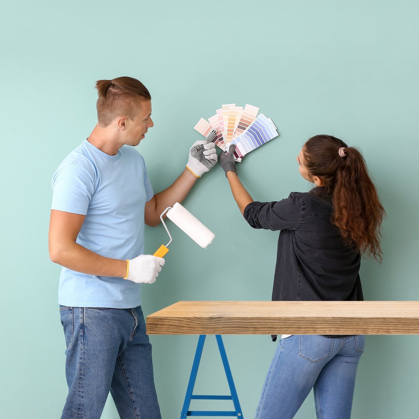 Work stands, 2 pcs, blue