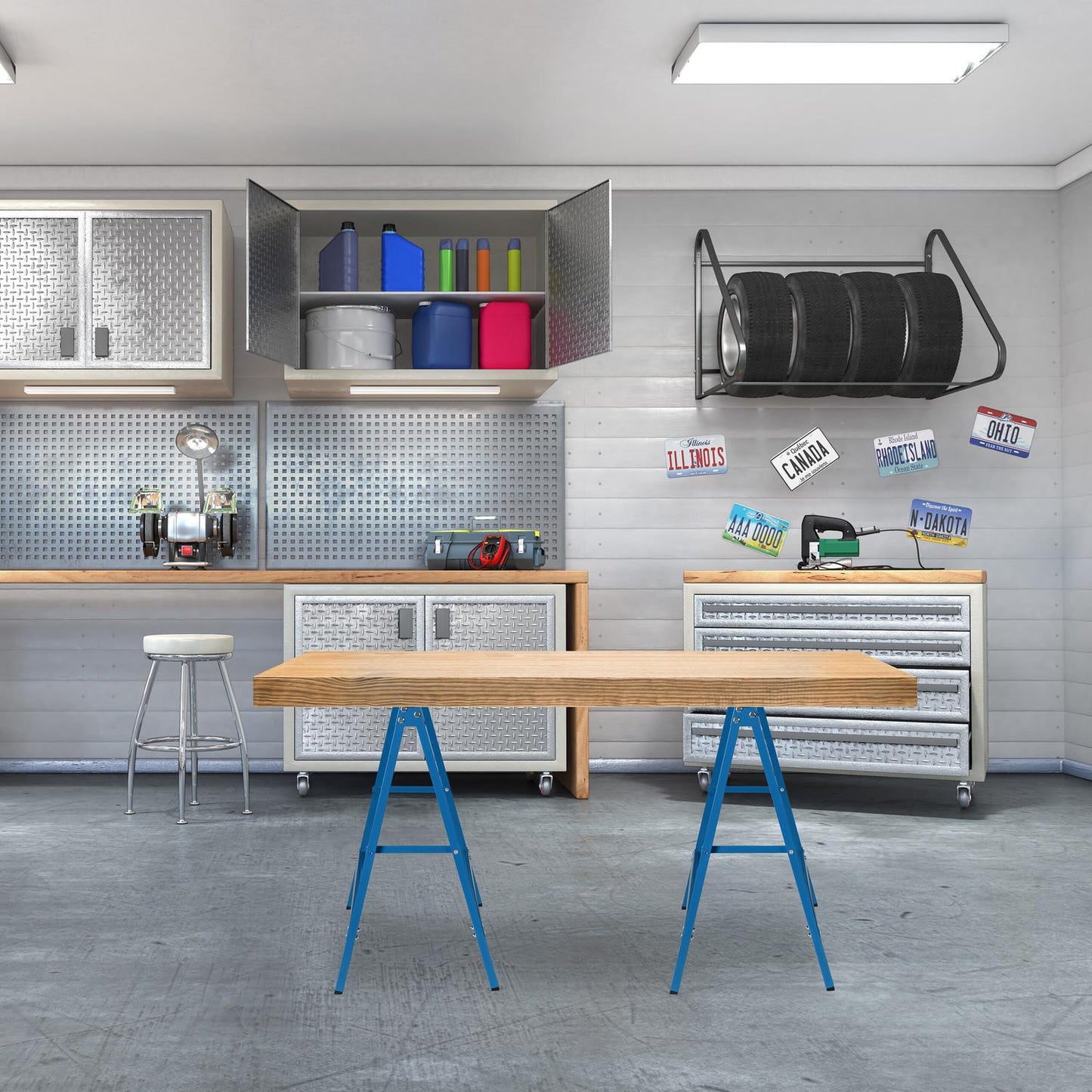 Work stands, 2 pcs, blue