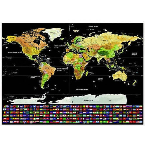 World map - scratch card with flags 23443
