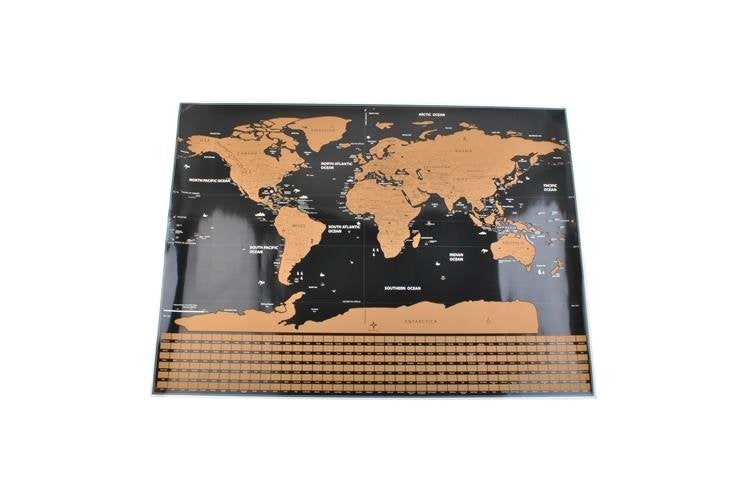 World map - scratch card with flags