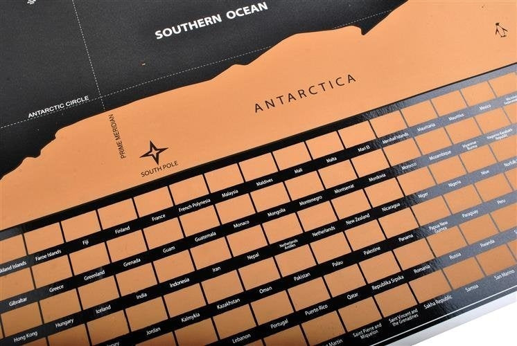 World map - scratch card with flags