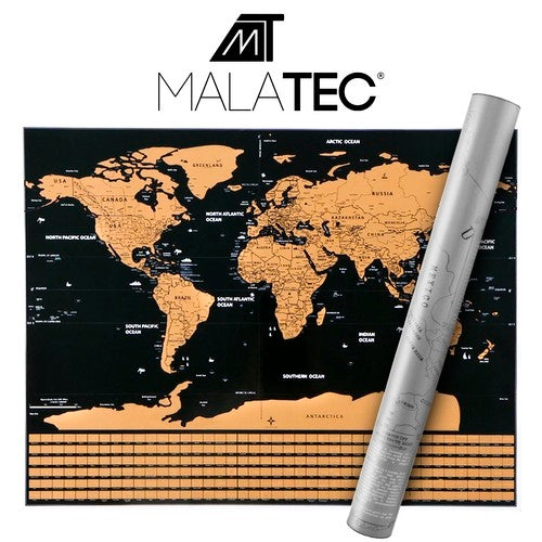 World map - scratch card with flags