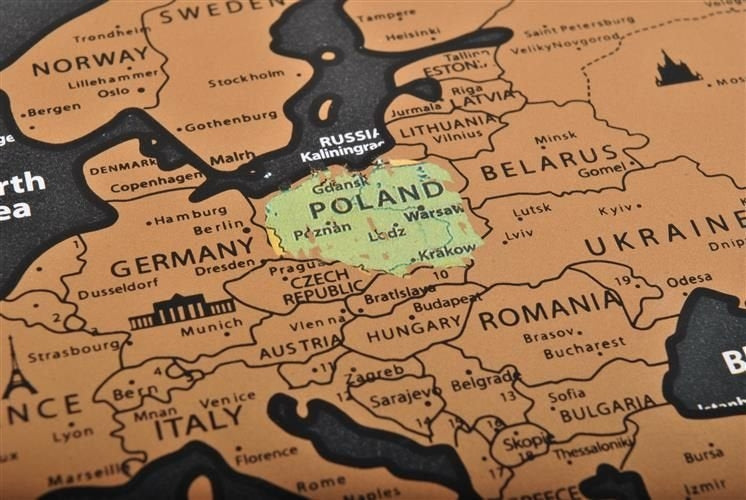World map - scratch card with flags