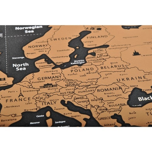 World map - scratch card with flags + accessories 23442