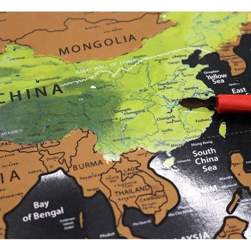 World map - scratch card with flags + accessories 23442