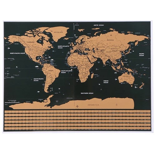 World map - scratch card with flags + accessories 23442