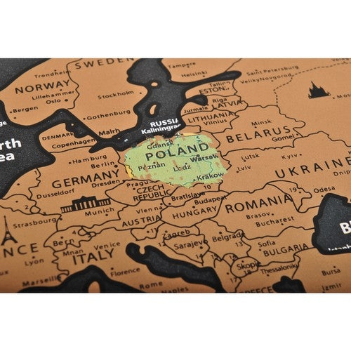 World map - scratch card with flags + accessories 23442
