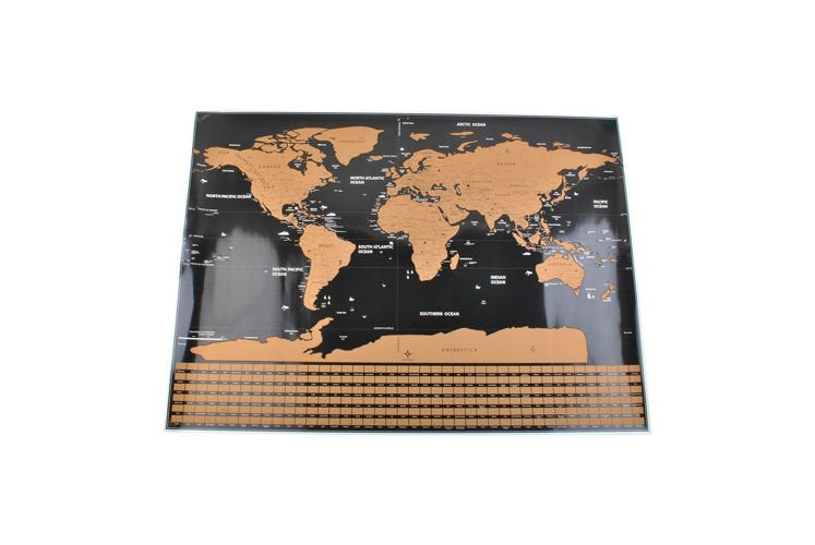 World map - scratch card with flags + accessories