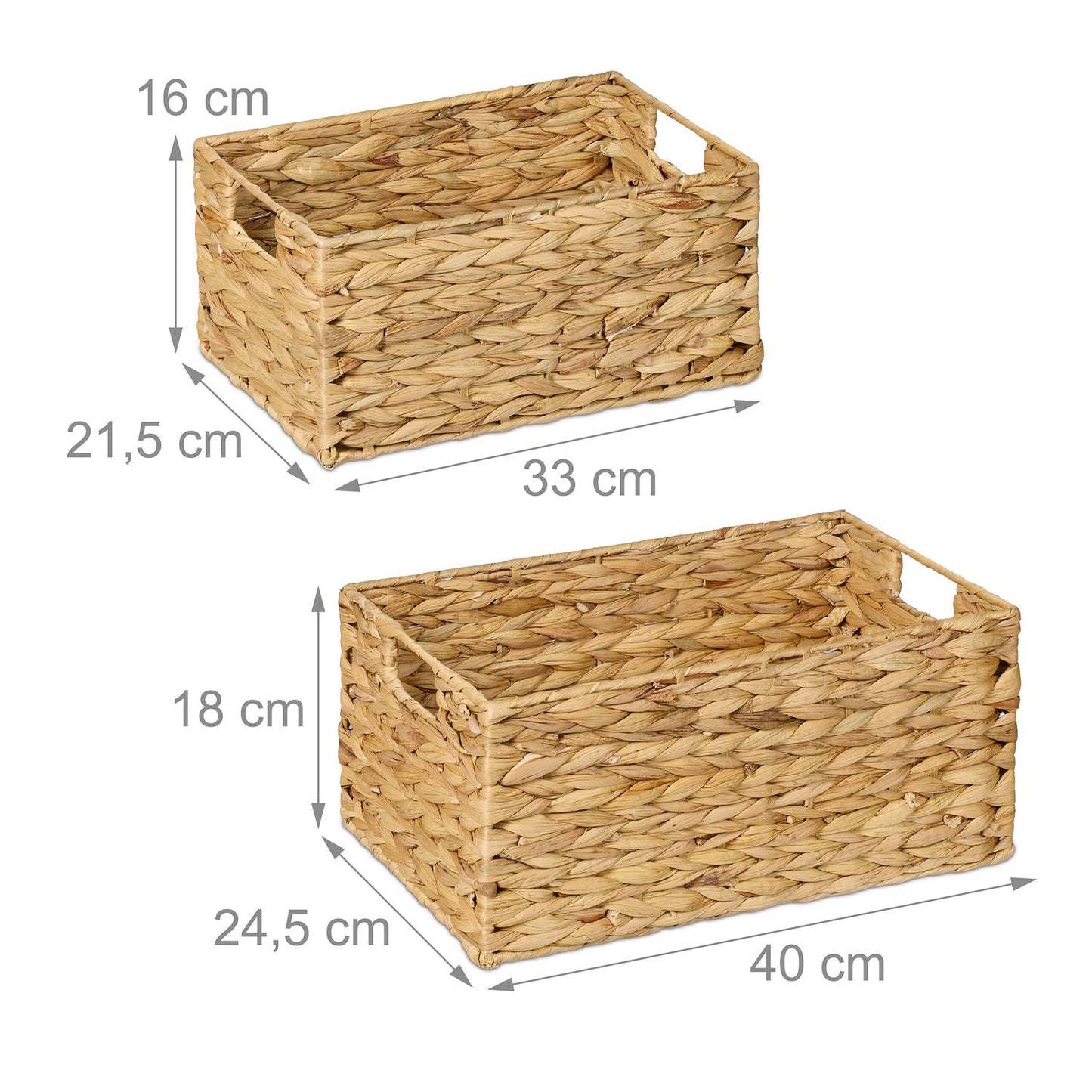 Woven Storage Baskets Set of 2 – Water Hyacinth