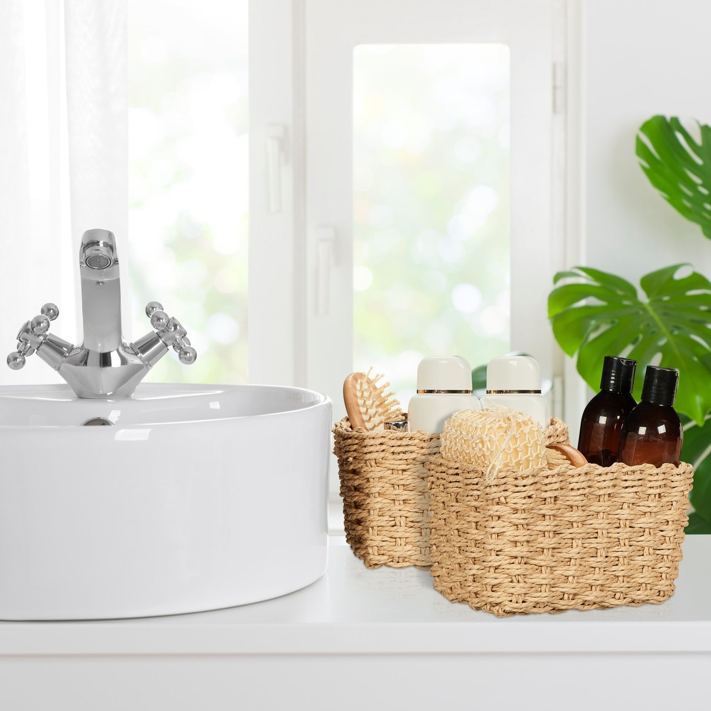 Woven storage basket, set of 3