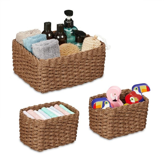 Woven storage basket, set of 3