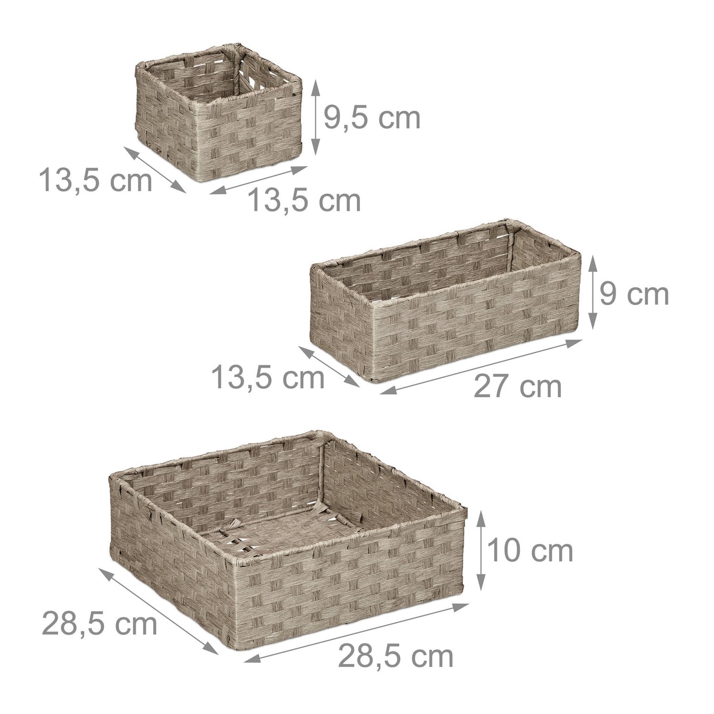 Woven storage basket, set of 4