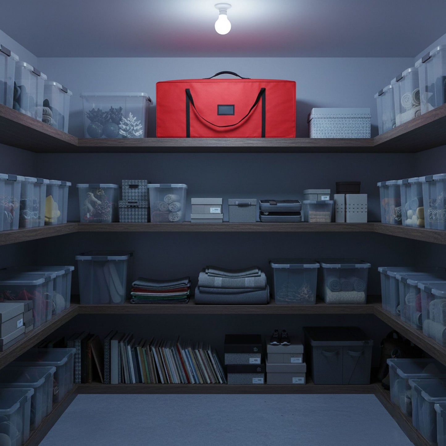 Wrapping Paper Storage Bag with Mesh Pockets