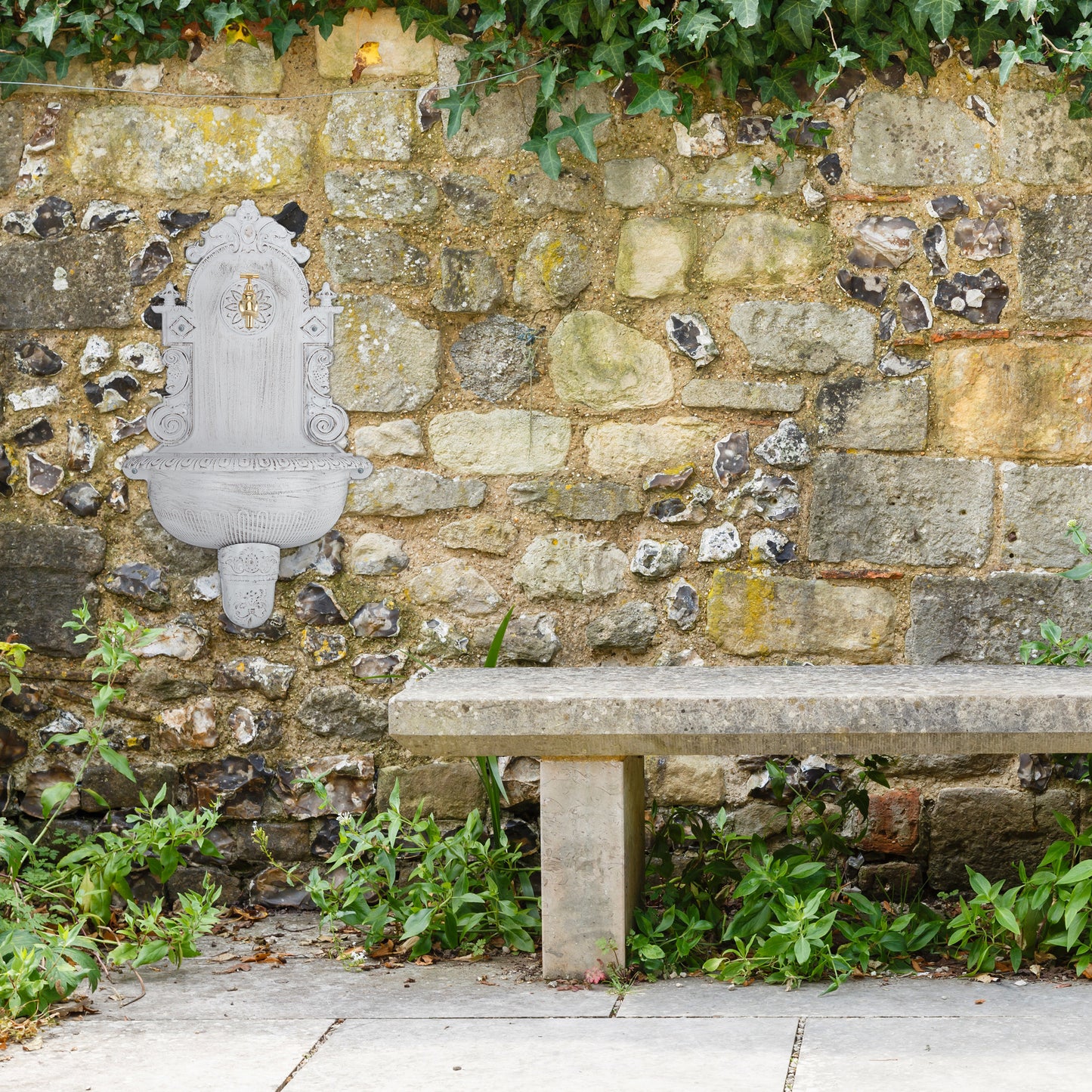XL antique wall fountain