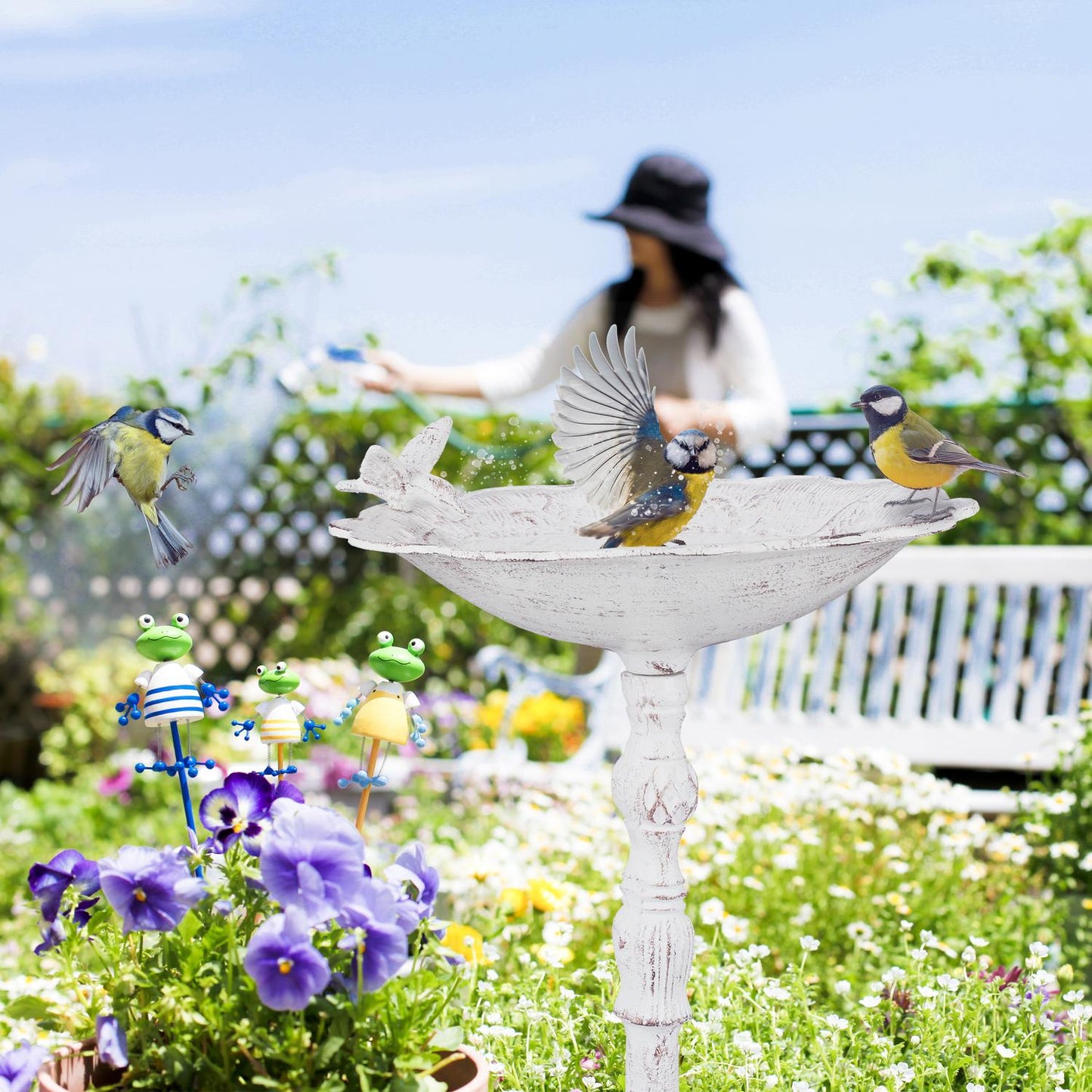 XL Bird bath in cast iron