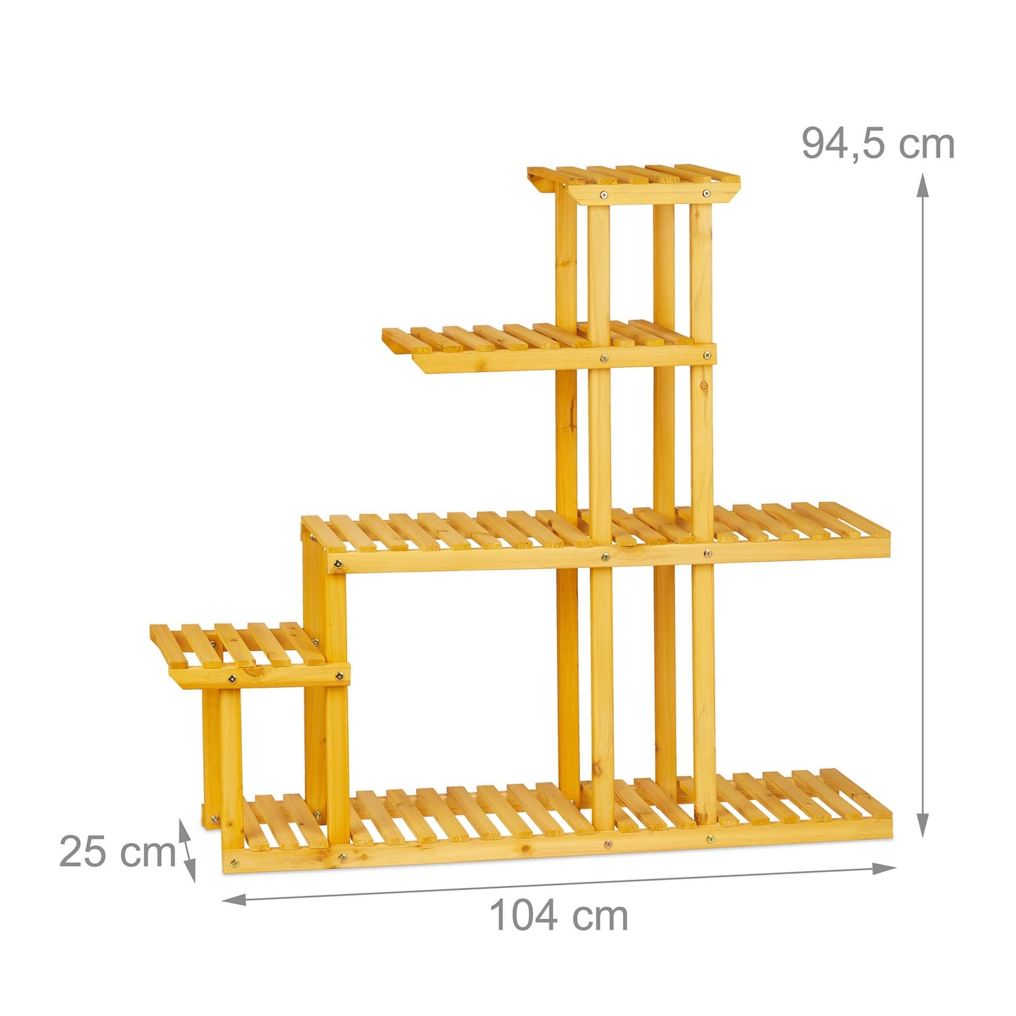 XL wooden plant stand with 5 levels