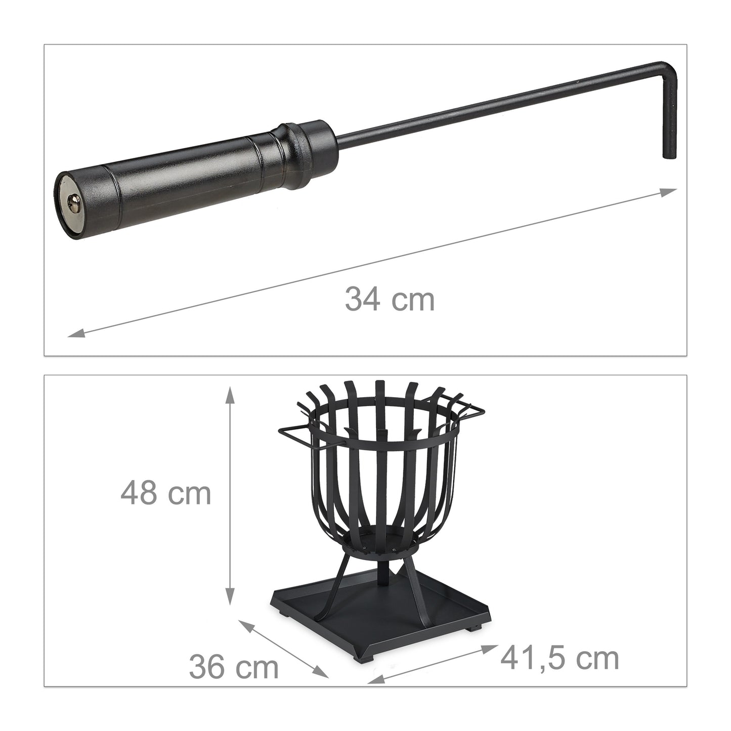 XL fire basket with base plate
