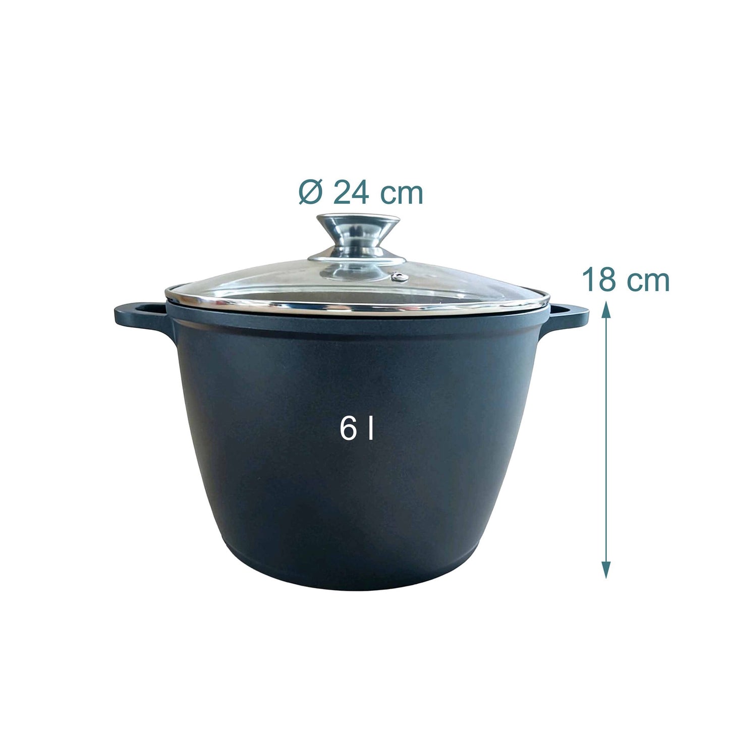 XXL Non-Stick Cast Aluminium Soup Pot with Lid
