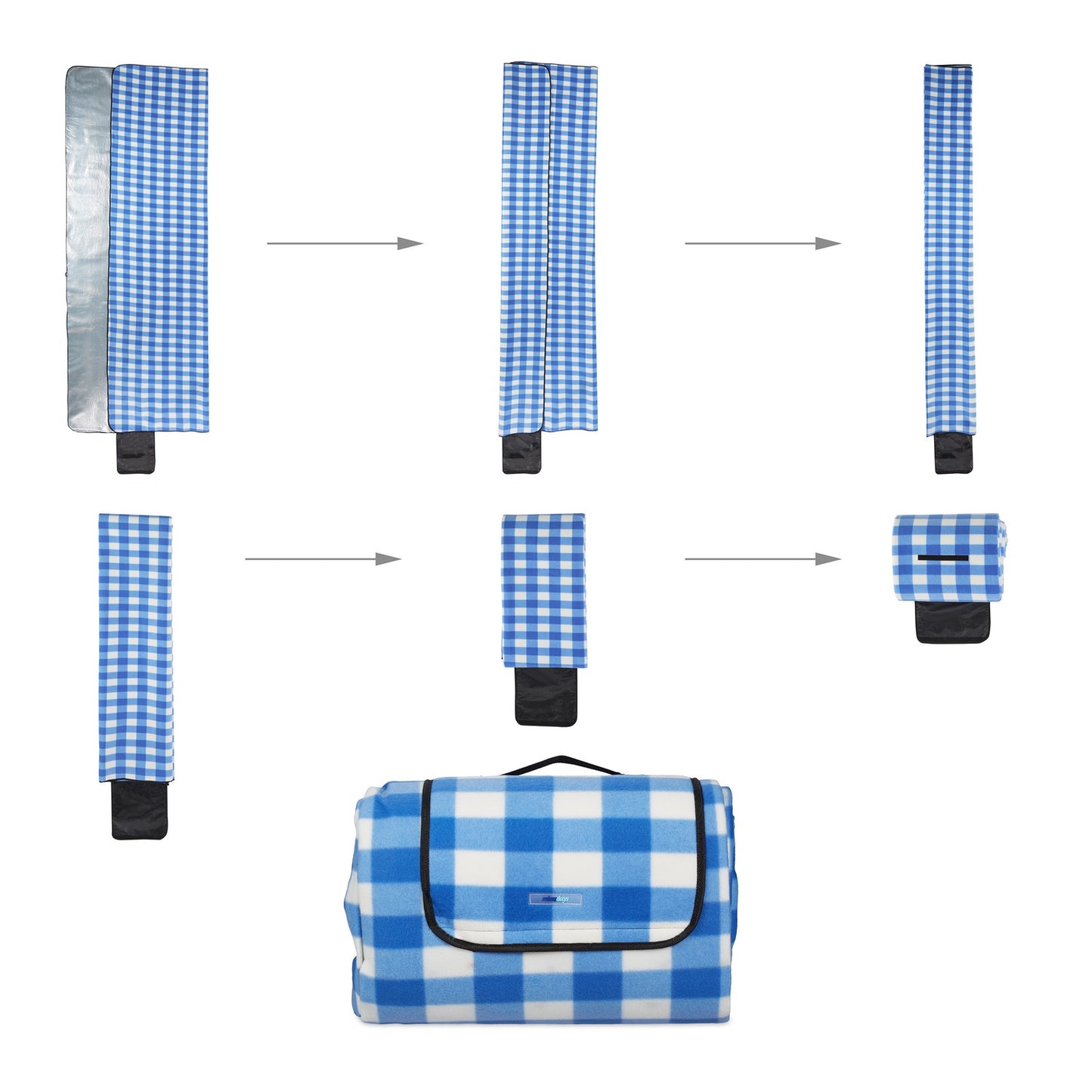 XXL Picnic blanket blue and white checkered