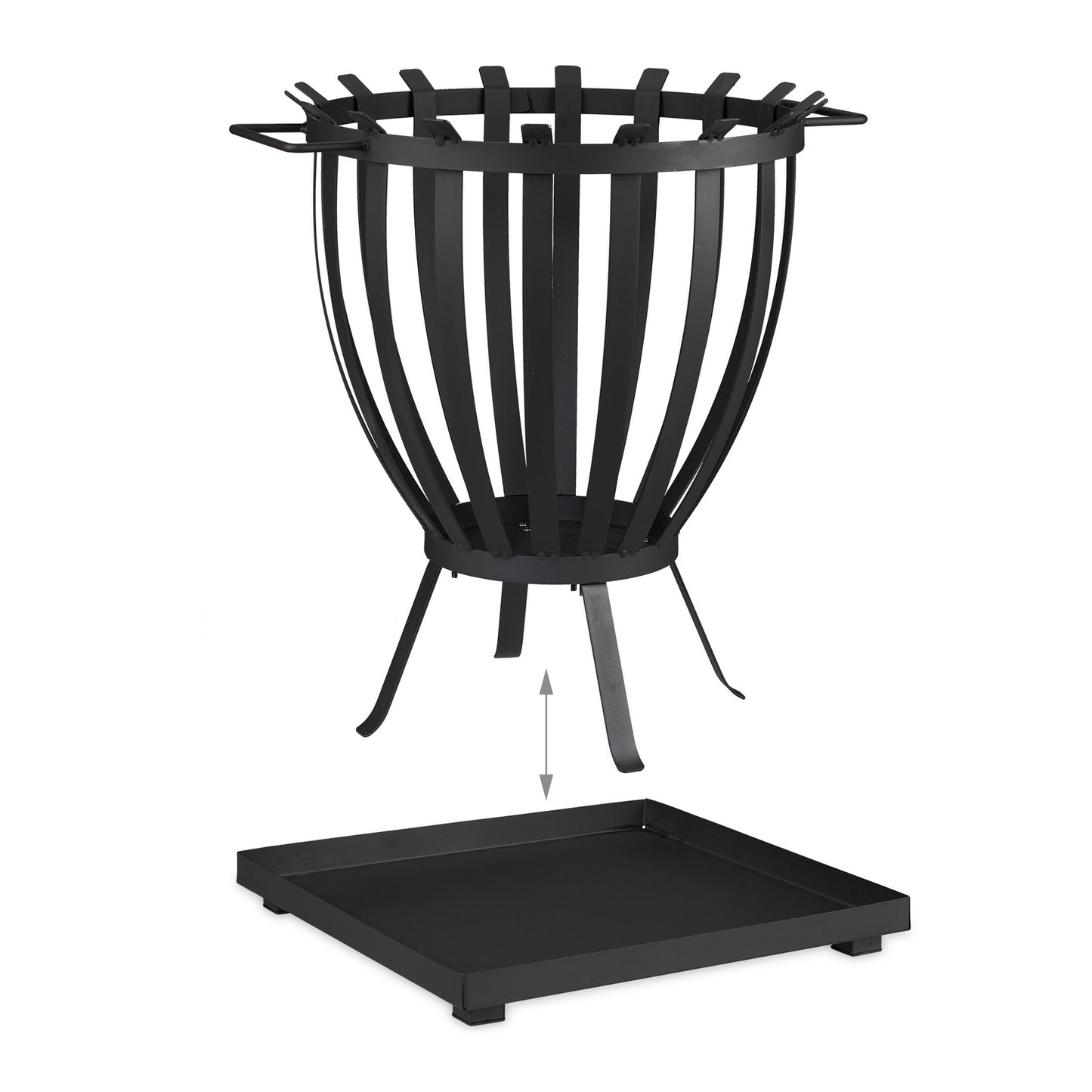 XXL fire basket with base plate