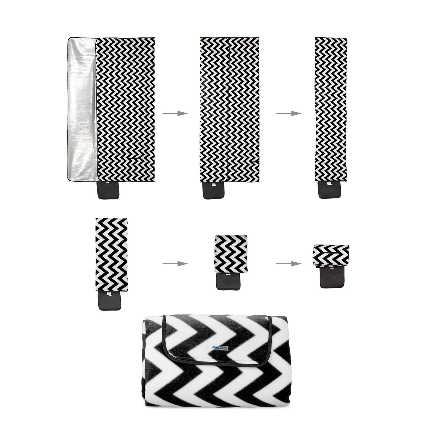 XXL picnic blanket with zigzag pattern