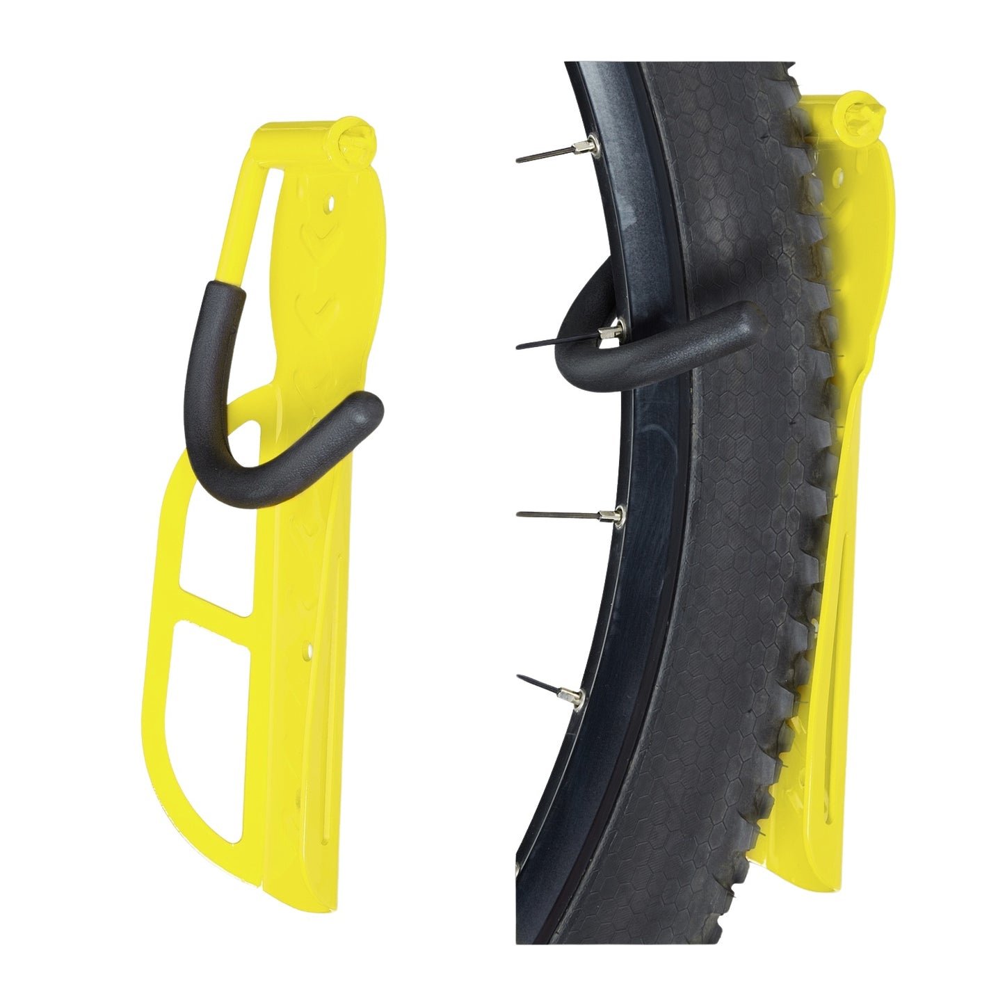 Yellow bicycle holder wall set of 2
