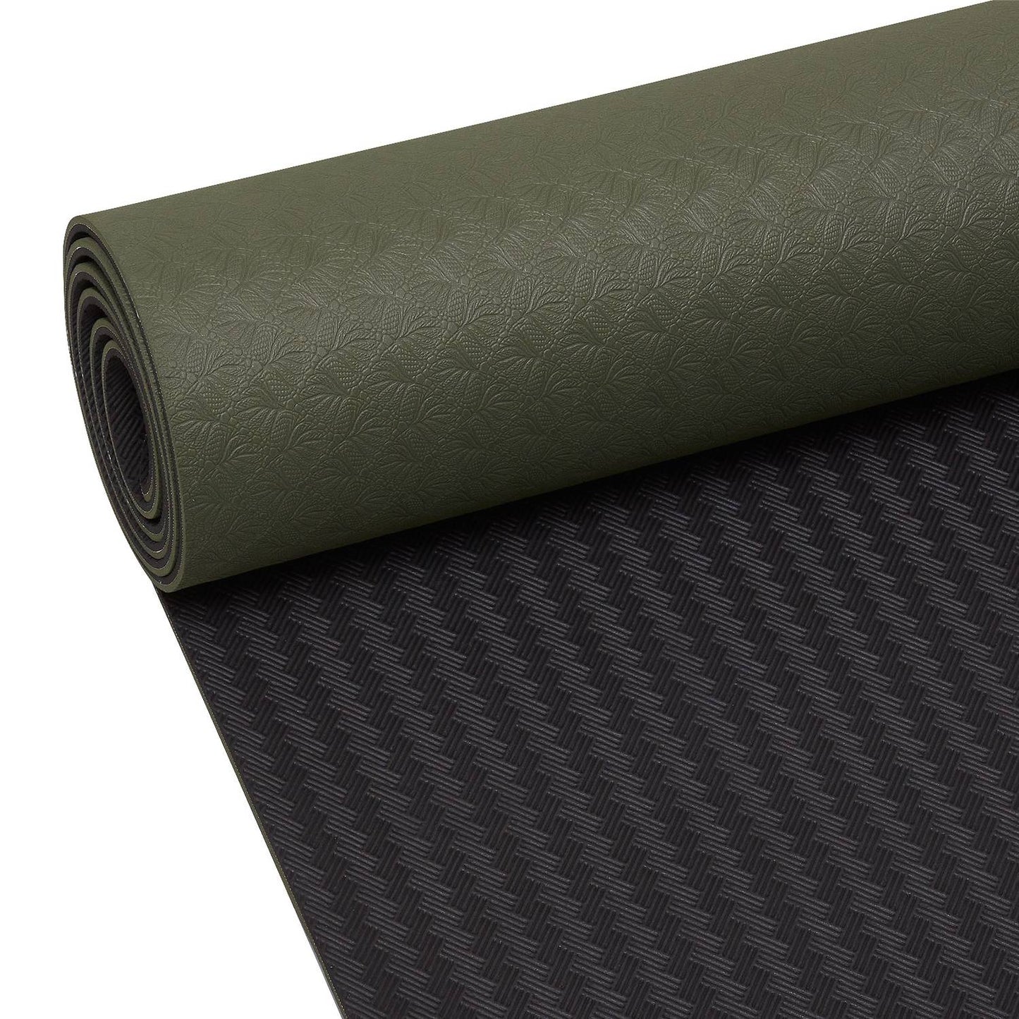 Yoga Mat 4mm Thick, Forest Green/Black