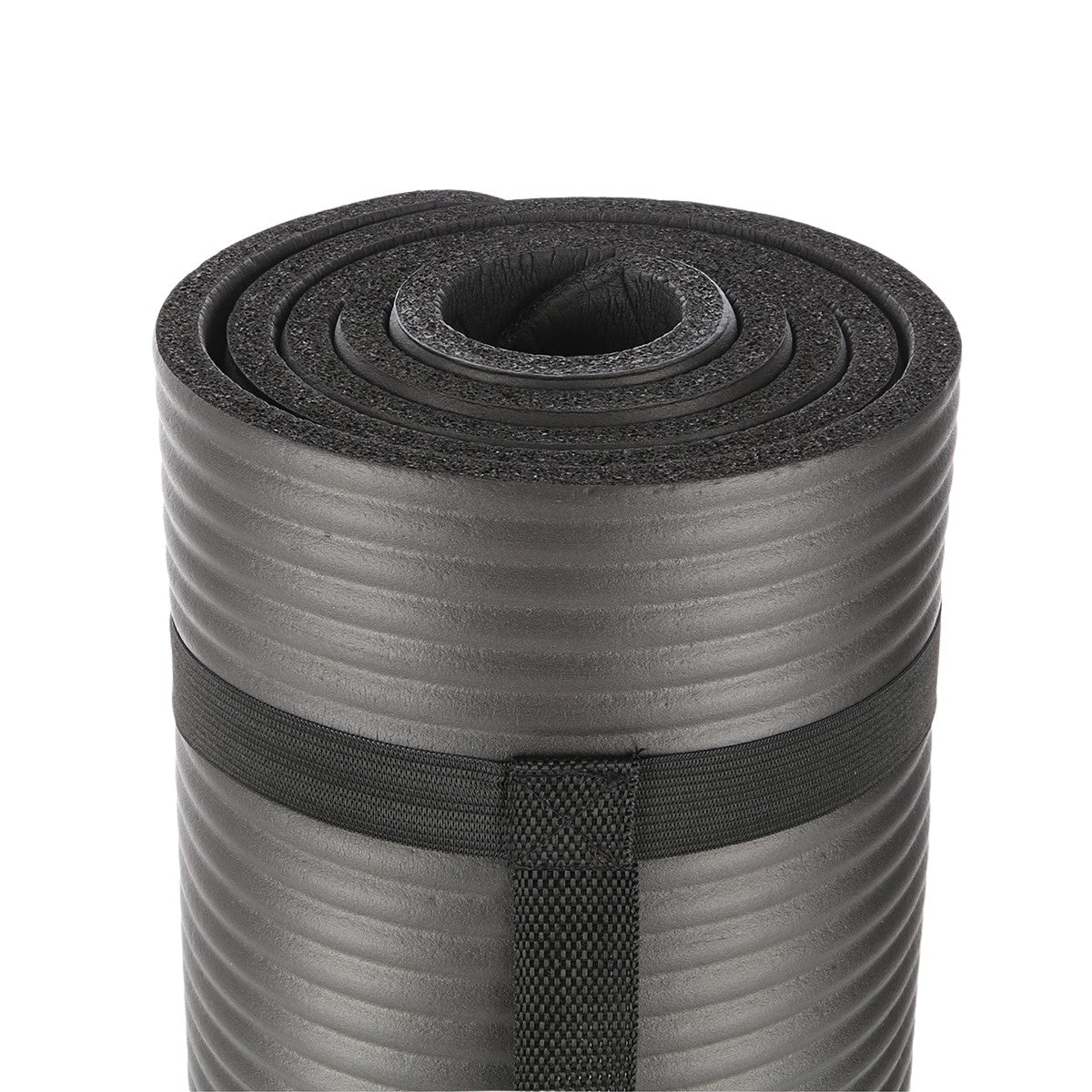Yoga Mat, Non-Slip, Black, 12  mm Thickness