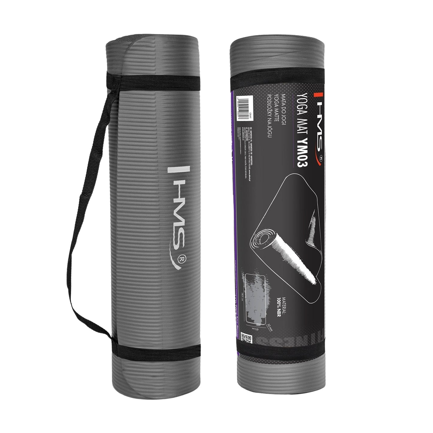 Yoga Mat, Non-Slip, Gray, 6mm Thickness
