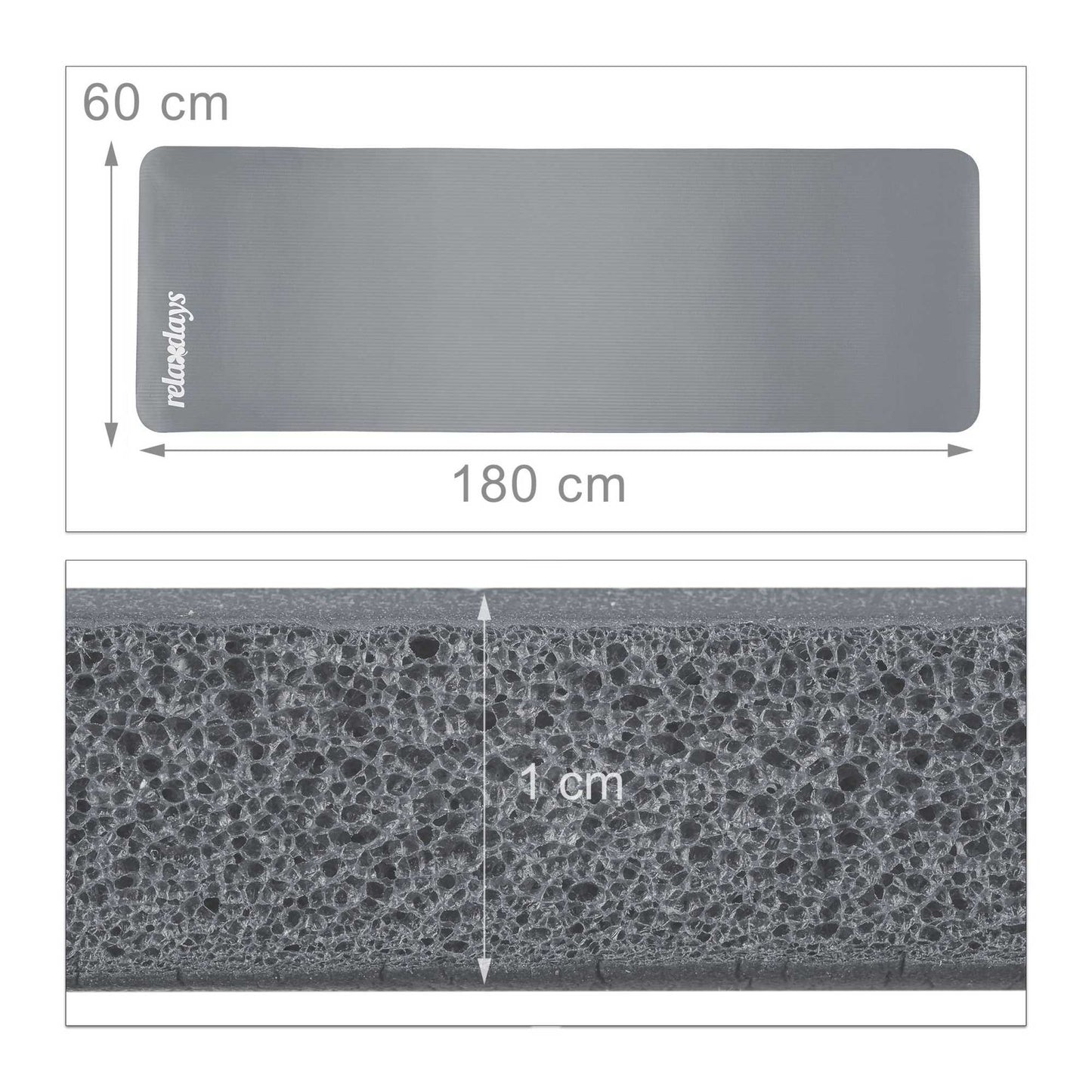 Yoga mat 1 cm thick solid color