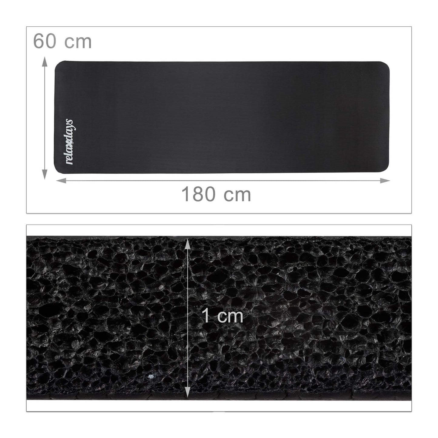 Yoga mat 1 cm thick solid color