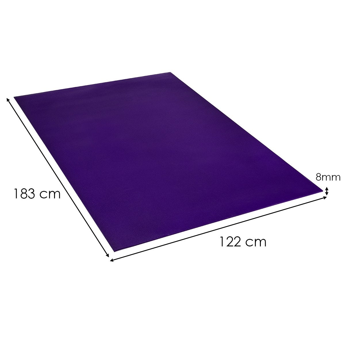 Yoga mat with double-sided non-slip design & 2 adjustable Velcro straps purple