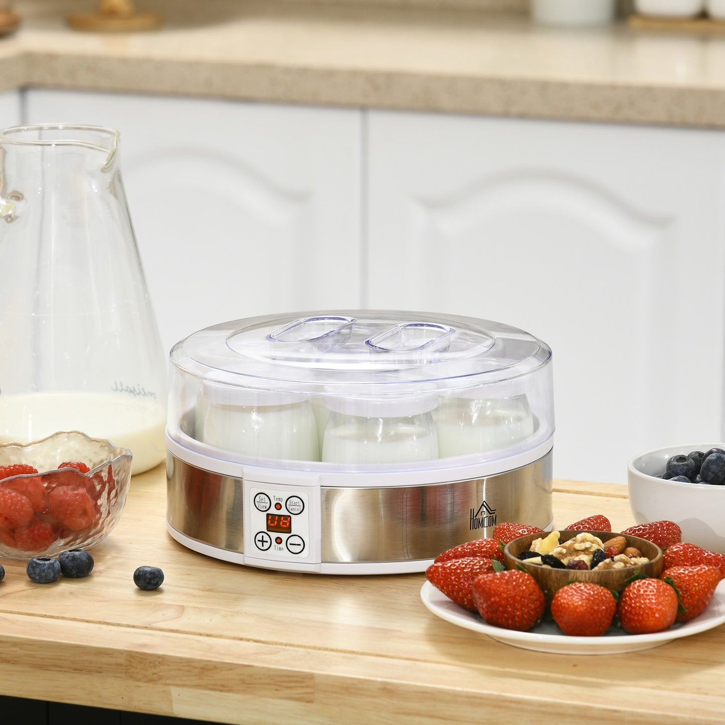 Yogurt machine with timer & 7 glasses, automatic shut-off, 20W