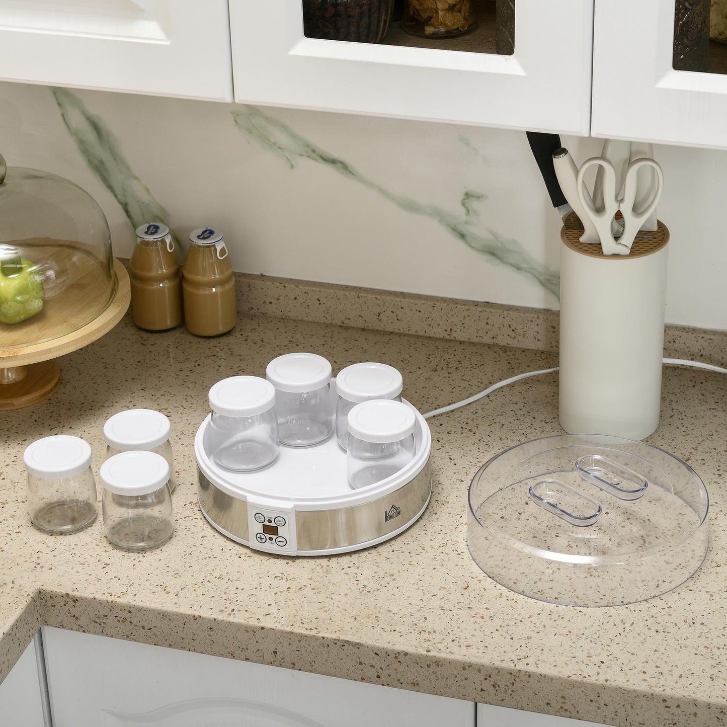 Yogurt machine with timer & 7 glasses, automatic shut-off, 20W