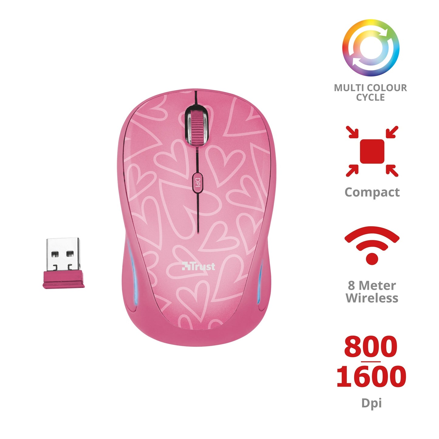 Yvi FX Wireless Mouse Pink