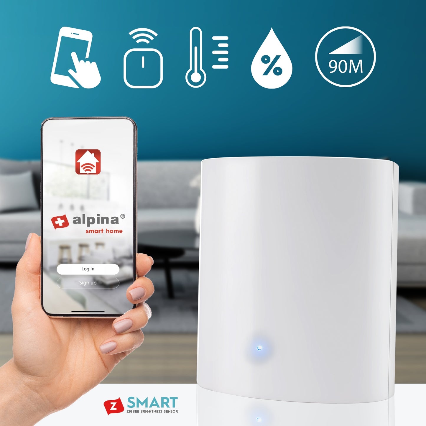 Zigbee Smart Climate/Humidity Sensor 4.2 x 4 cm