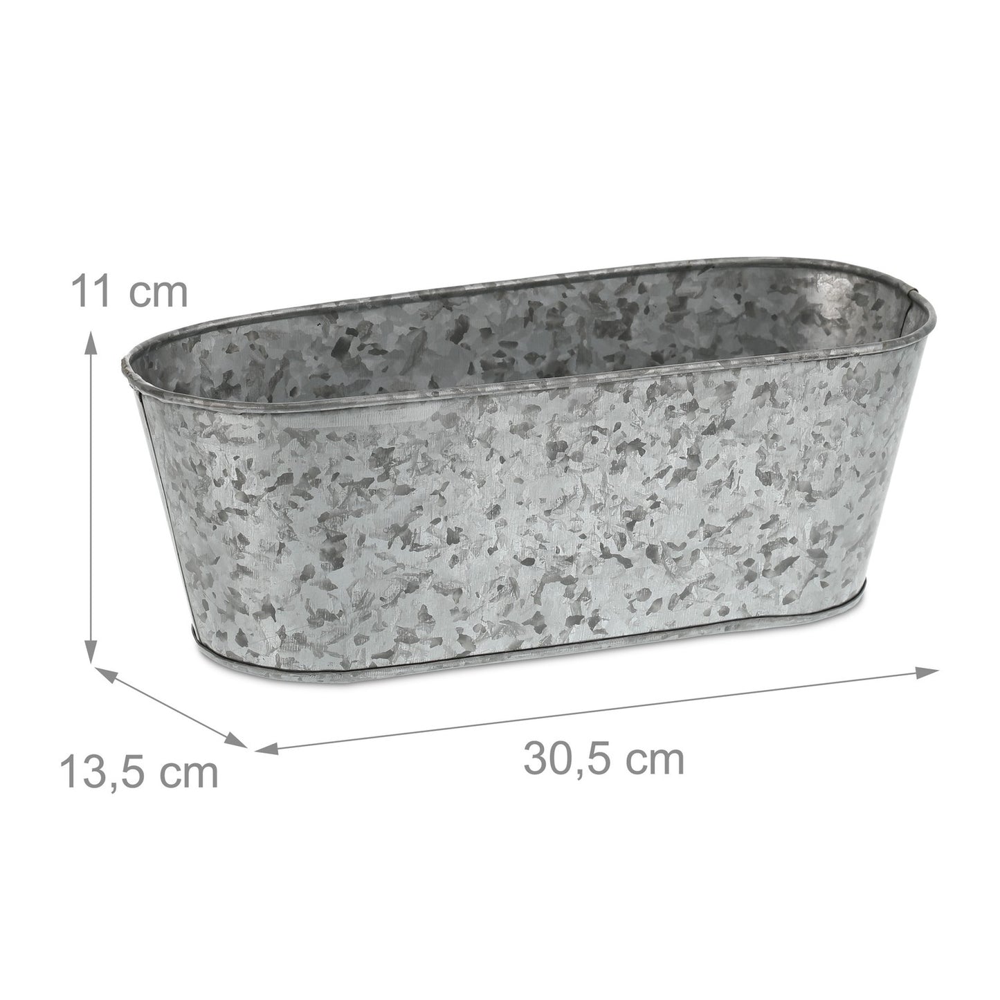 Zinc tub oval set of 6