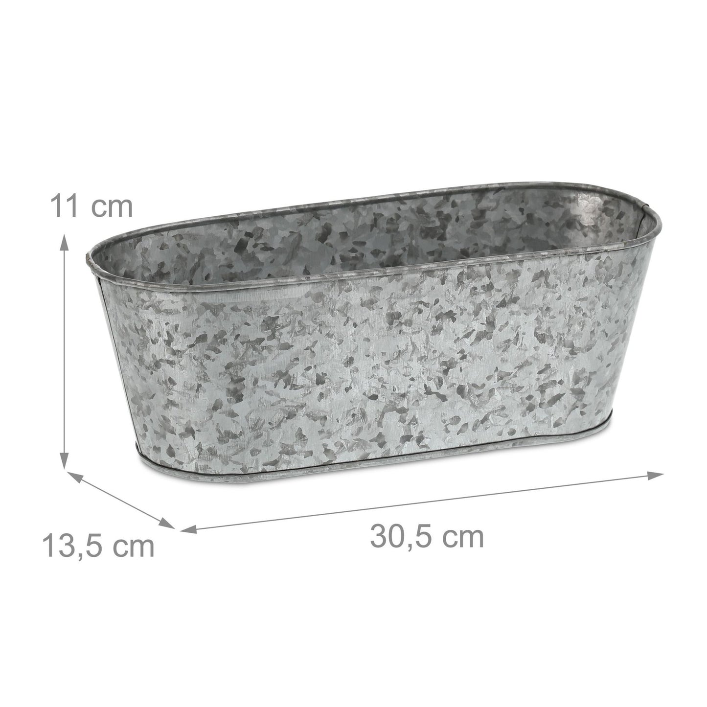 Zinc tub oval set of 6