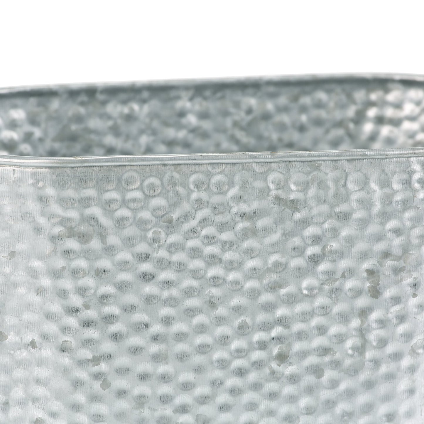 Zinc tub with hammered surface, set of 2