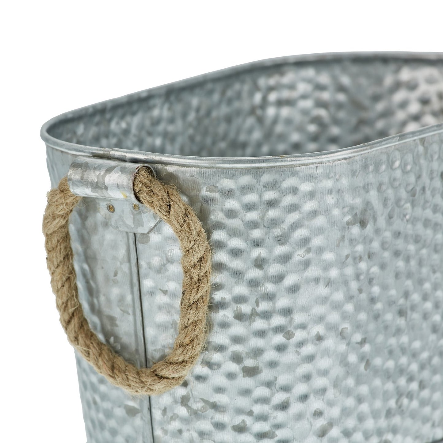 Zinc tub with hammered surface, set of 2