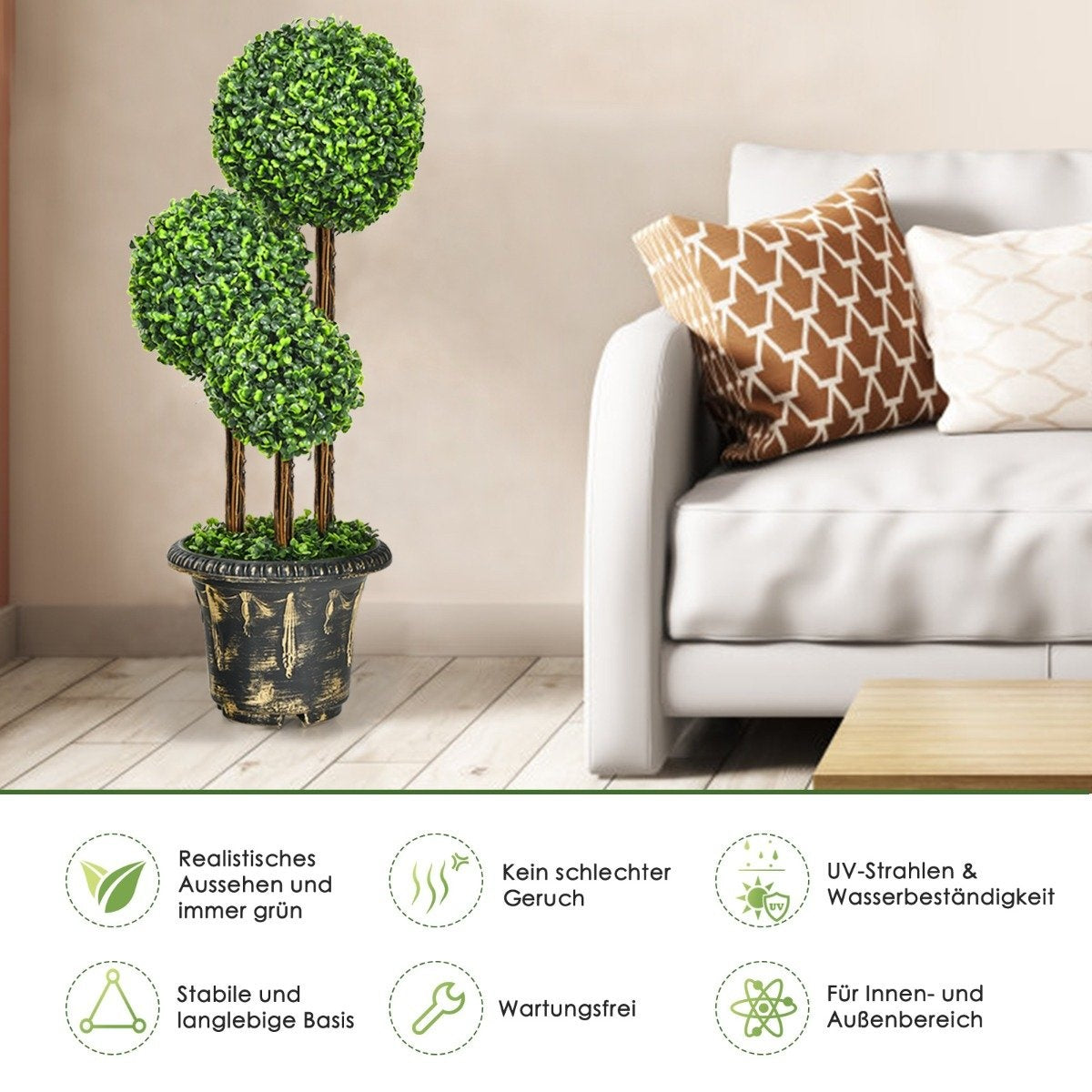 artificial tree artificial green plants artificial plant 30 x 30 x 91 cm green
