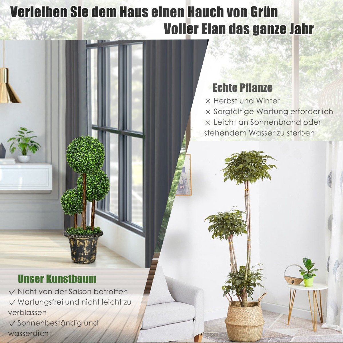 artificial tree artificial green plants artificial plant 30 x 30 x 91 cm green