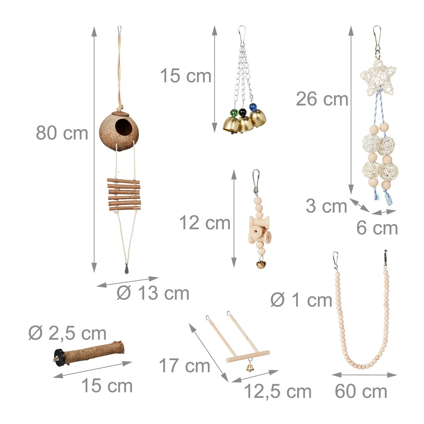 bird toy in 7 parts