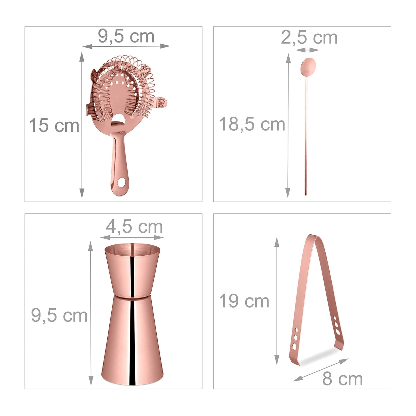 cocktail shaker set in 5 parts