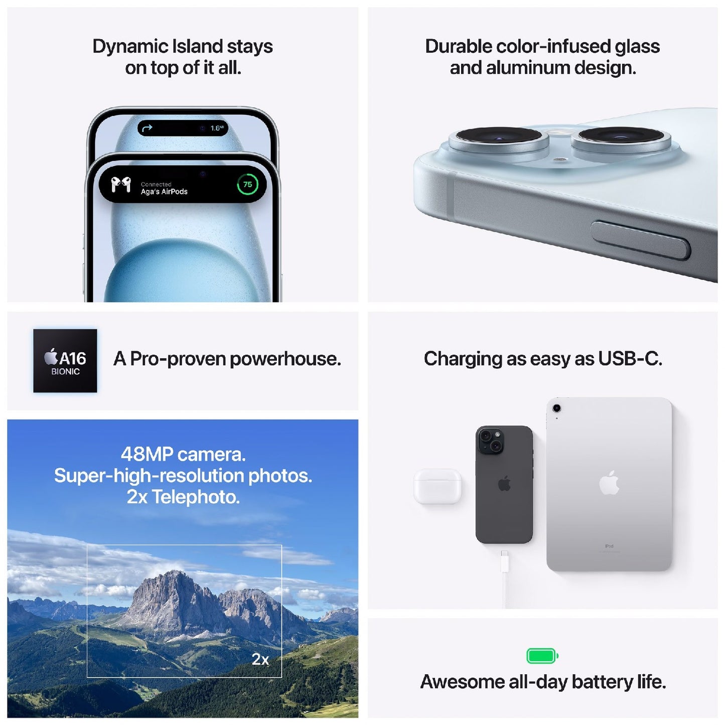 iPhone 15 512GB, Black, 48MP Camera, USB-C